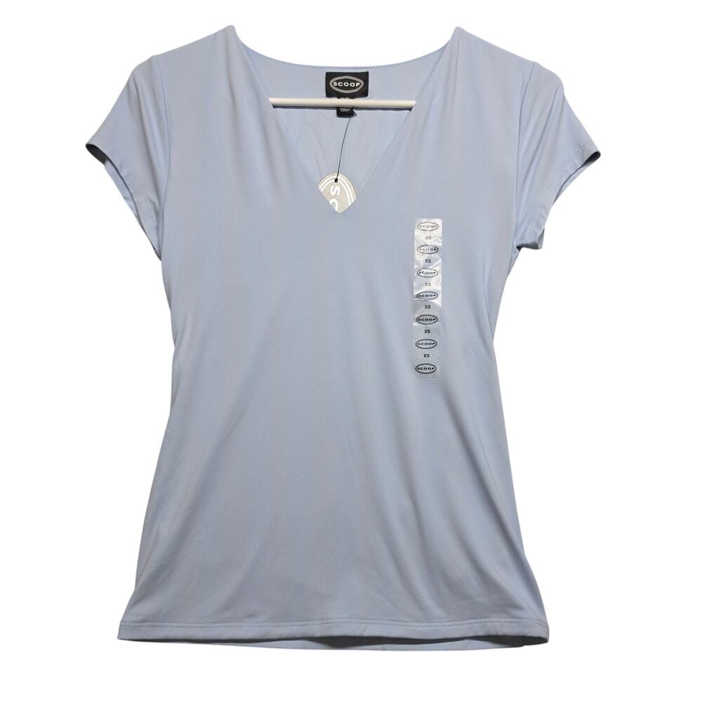 Scoop V-Neck Contour Top Bashful Blue NWT XS